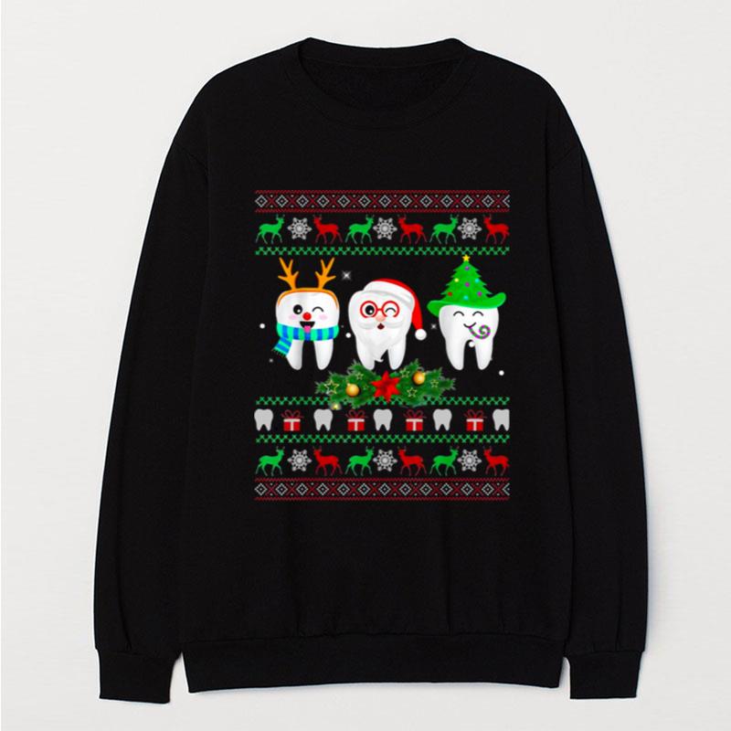 Dental Hygienist Dentist Ugly Christmas Sweater Dentis T-Shirt Unisex