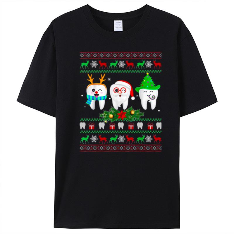 Dental Hygienist Dentist Ugly Christmas Sweater Dentis T-Shirt Unisex