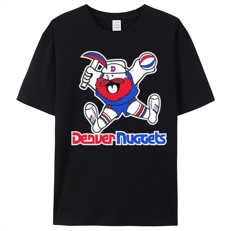 Denver Nuggets Mitchell & Ness Unisex Hardwood Classics Throwback Logo T-Shirt Unisex