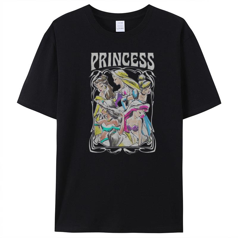 Disney Princess Group Retro Portrait T-Shirt Unisex