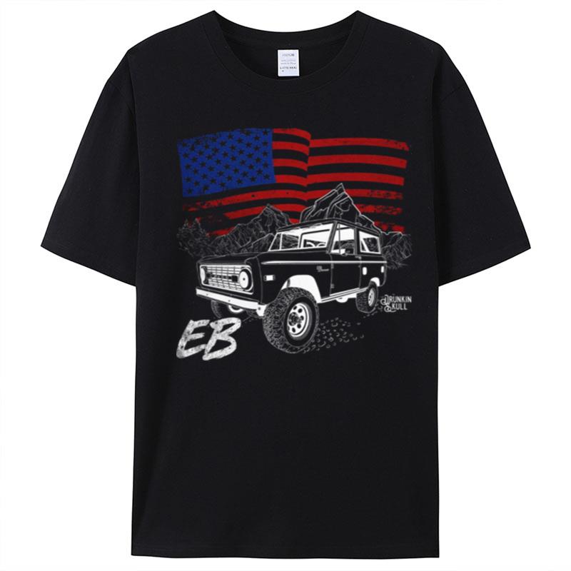 Early Bronco Heritage Series American Flag Black T-Shirt Unisex