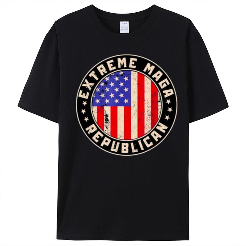 Extreme Maga Republican Us Flag Ultra Maga Vintage Worn T-Shirt Unisex