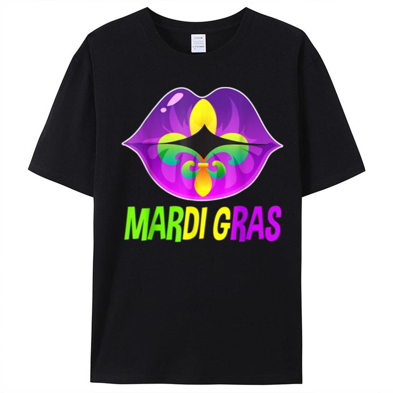 Funny Mardi Gras Party Women Lips Queen Festival Costume T-Shirt Unisex