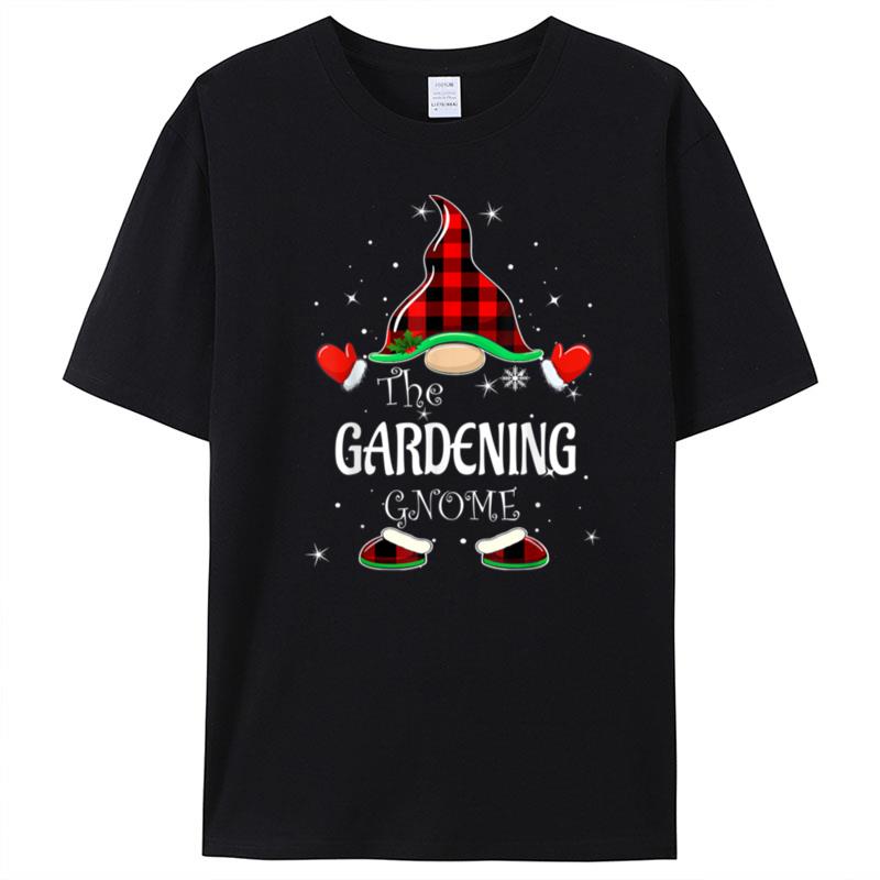 Gardening Gnome Buffalo Plaid Matching Family Christmas T-Shirt Unisex