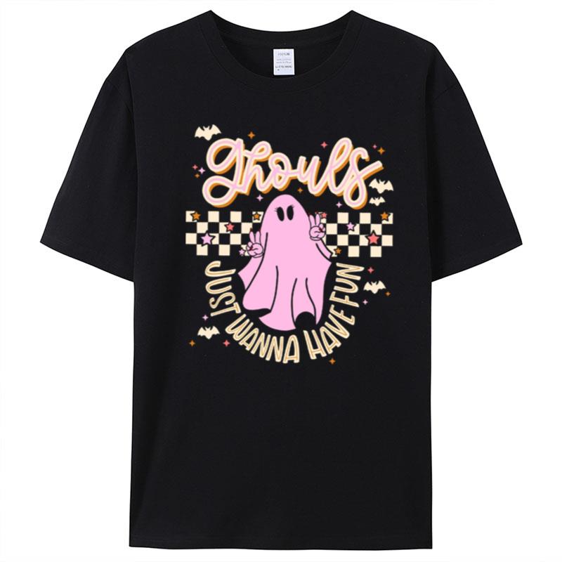 Ghouls Just Wanna Have Fun Ghost Halloween Fall T-Shirt Unisex