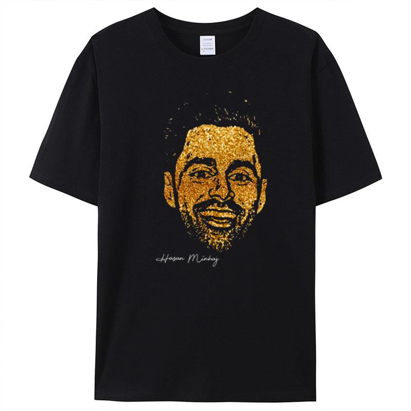 Golden Portrait Hasan Minhaj Stand Up Comedian T-Shirt Unisex