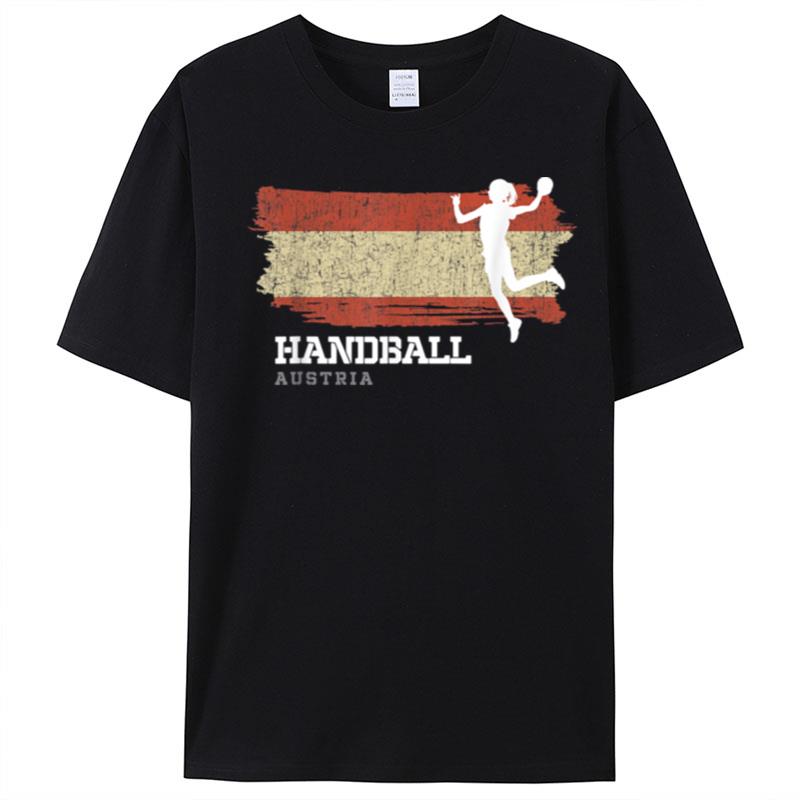 Handball Player Austria Flag Sports Womens Handball T-Shirt Unisex