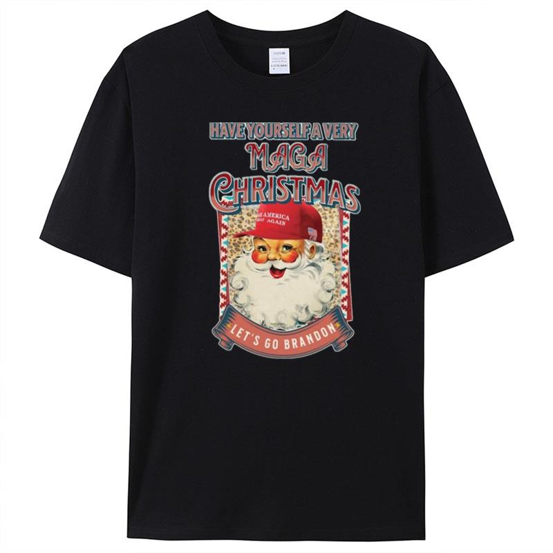 Have Yourself A Very Maga Christmas Let's Go Brandon Santa Merry Christmas T-Shirt Unisex