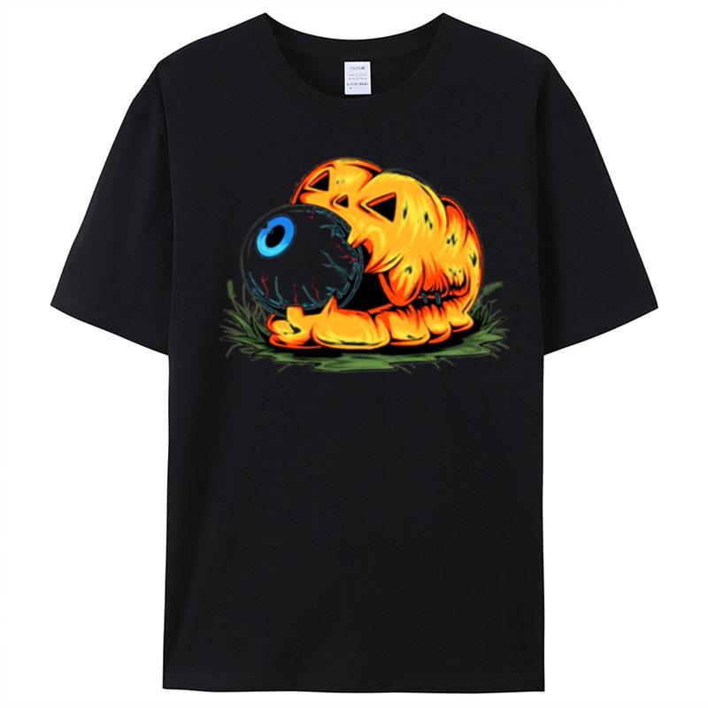 Horror Art Of Pumpkin Eye Halloween T-Shirt Unisex