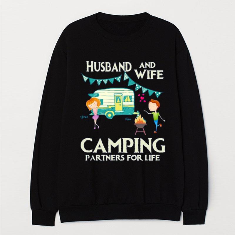 Husband And Wife Camping Partners For Life T-Shirt Unisex