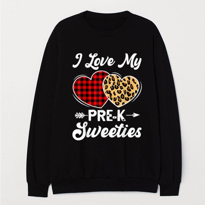 I Love My Pre K Sweeties Hearts Valentines Day Teacher Gift T-Shirt Unisex