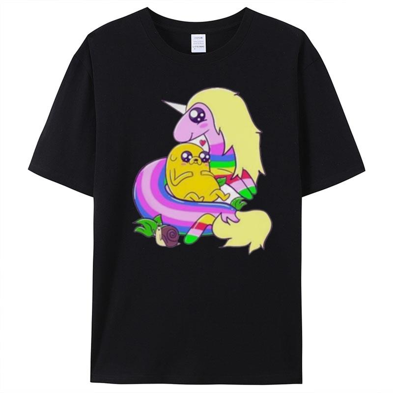 Jake And Lady Rainicorn Adventure Time T-Shirt Unisex