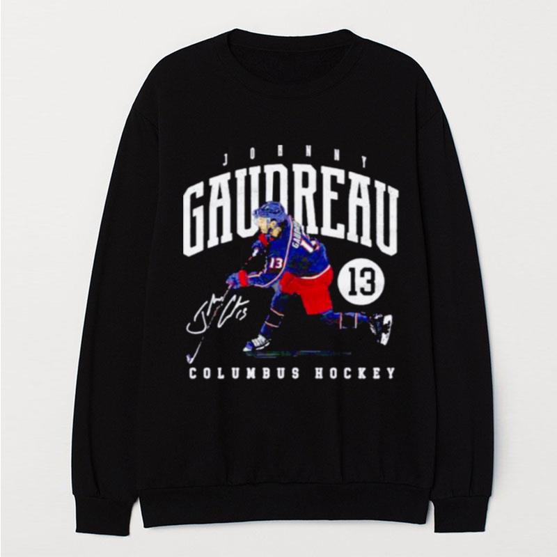 Johnny Gaudreau Columbus Blue Jackets Hockey No 13 Signature T-Shirt Unisex