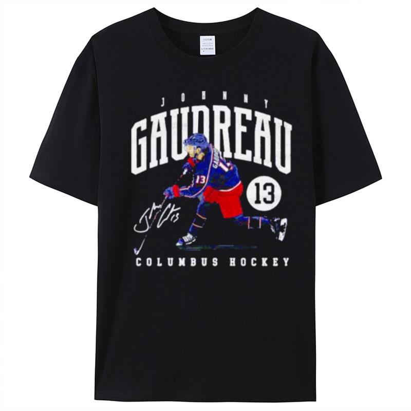 Johnny Gaudreau Columbus Blue Jackets Hockey No 13 Signature T-Shirt Unisex