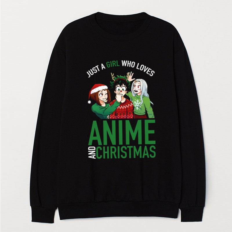 Just A Girl Who Loves Anime My Hero Academia Christmas T-Shirt Unisex