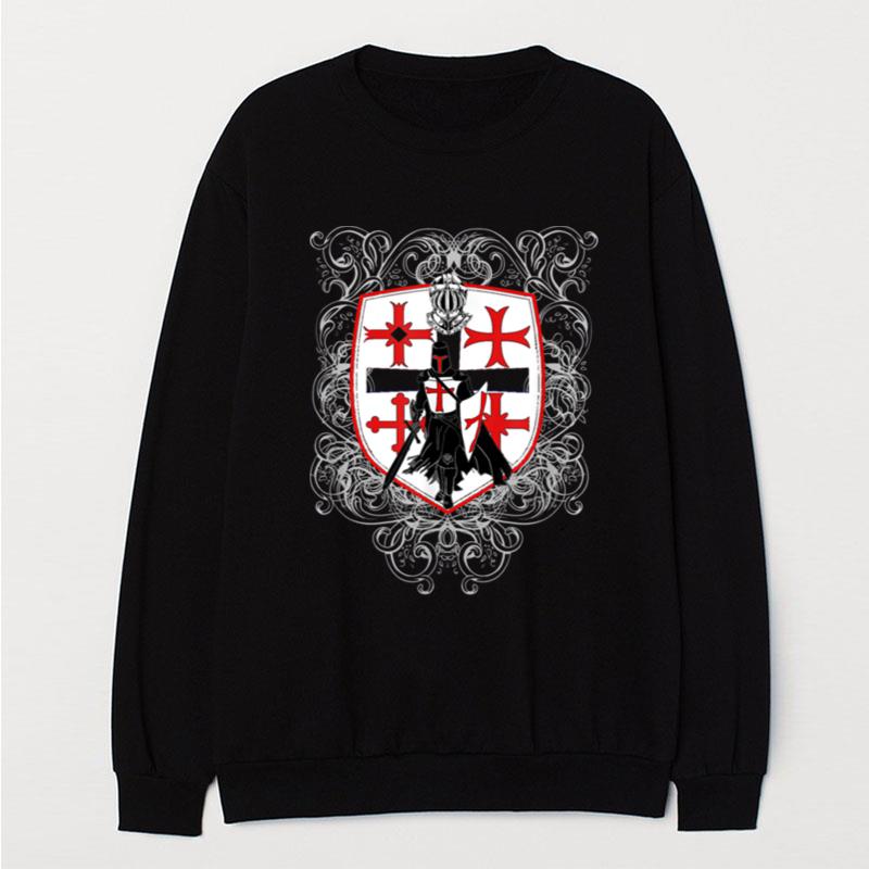 Knights Templar Shield Cross Crusader Medieval Warrior T-Shirt Unisex