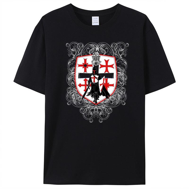 Knights Templar Shield Cross Crusader Medieval Warrior T-Shirt Unisex