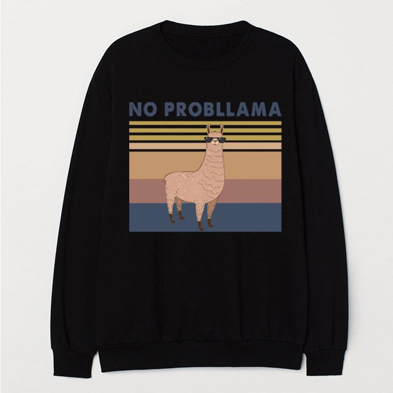 Llama No Probllama Vintage T-Shirt Unisex