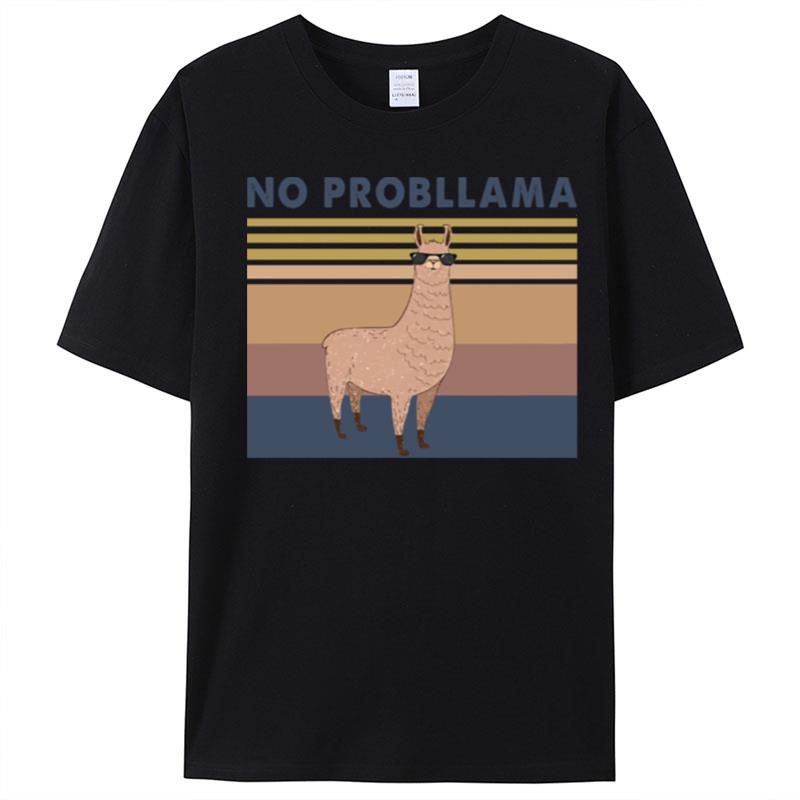 Llama No Probllama Vintage T-Shirt Unisex