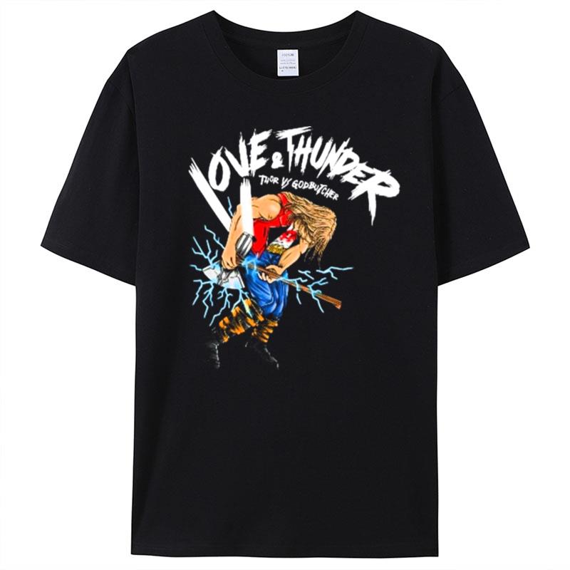 Love And Thunder Thor And Gorr Scott Pilgrim Guitar Style T-Shirt Unisex