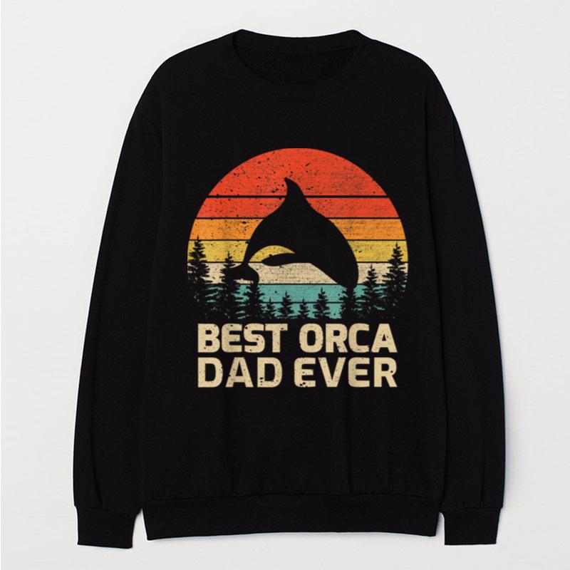 Mens Retro Vintage Best Orca Dad Ever Father's Day T-Shirt Unisex