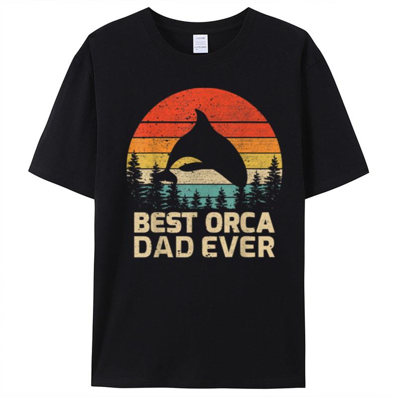 Mens Retro Vintage Best Orca Dad Ever Father's Day T-Shirt Unisex