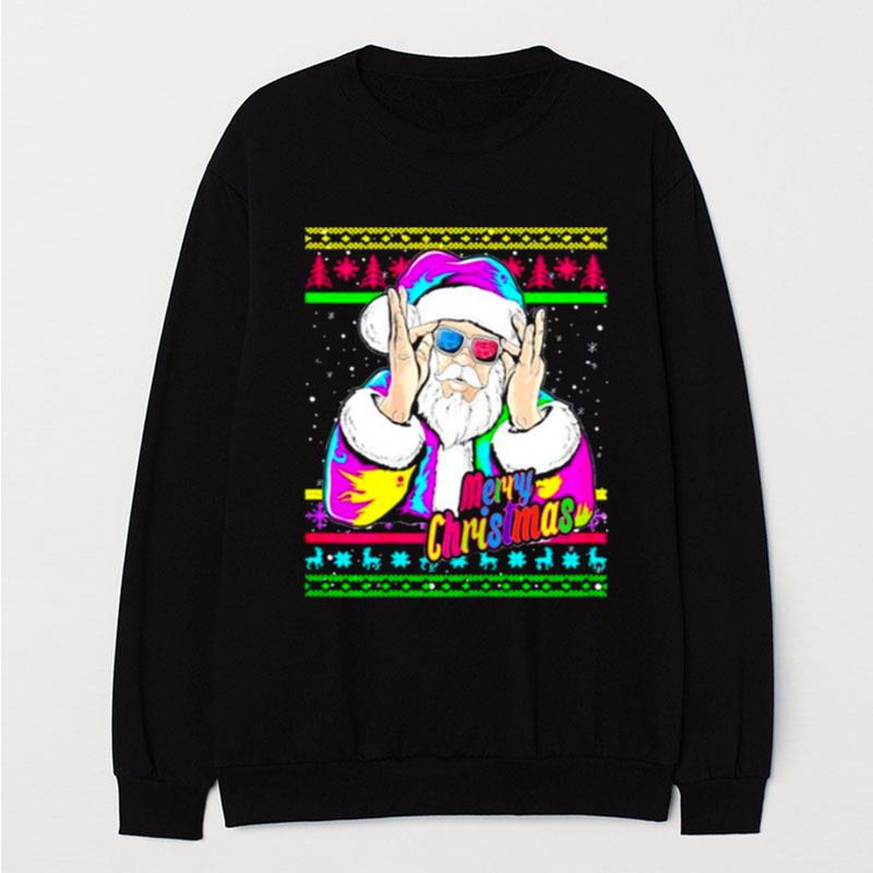 Merry Christmas Santa Dj 90S Fancy Dress T-Shirt Unisex