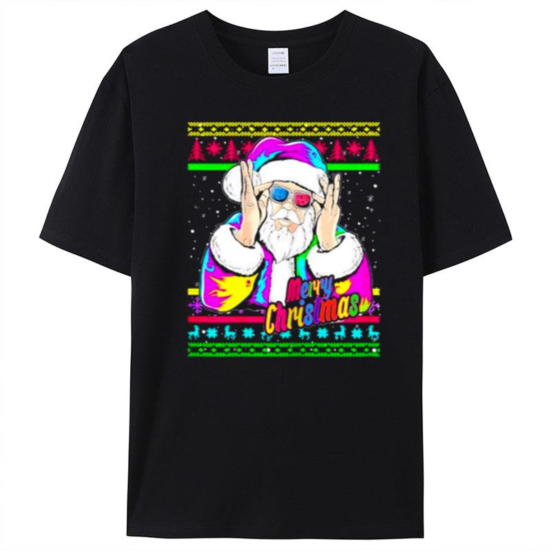 Merry Christmas Santa Dj 90S Fancy Dress T-Shirt Unisex