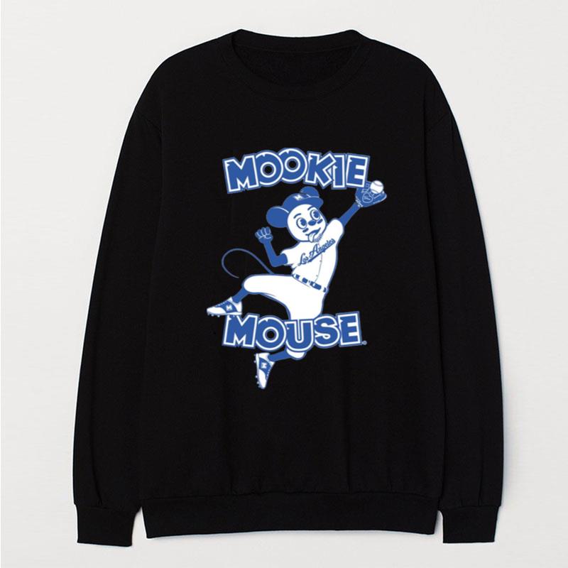 Mookie Mouse Fly Catch Baseball Blue Dodgers Baseball T-Shirt Unisex