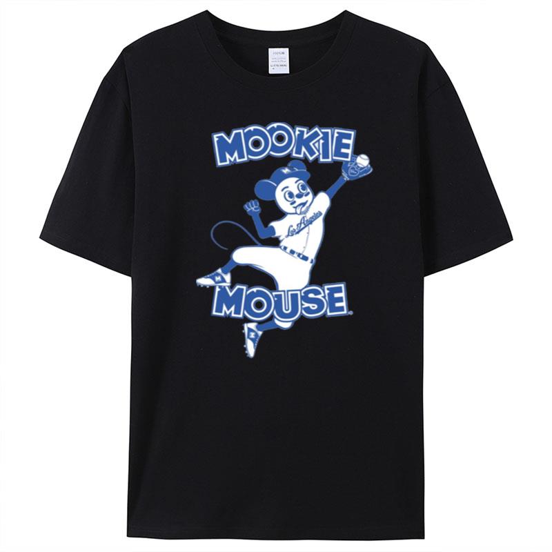 Mookie Mouse Fly Catch Baseball Blue Dodgers Baseball T-Shirt Unisex