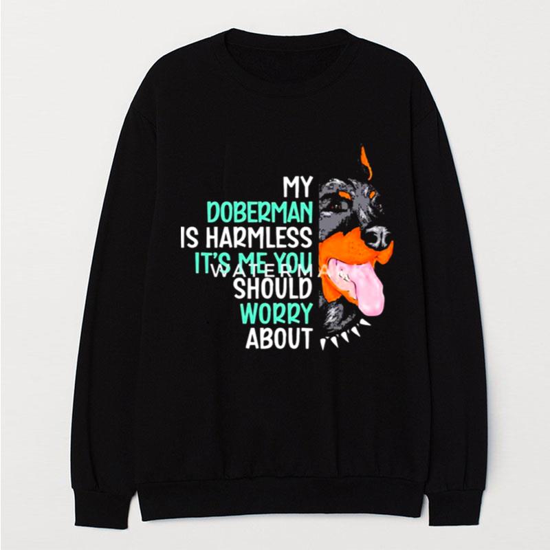 My Doberman Is Harmless It's Me You Should Worry Abou T-Shirt Unisex