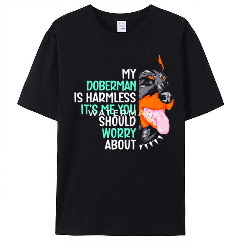 My Doberman Is Harmless It's Me You Should Worry Abou T-Shirt Unisex