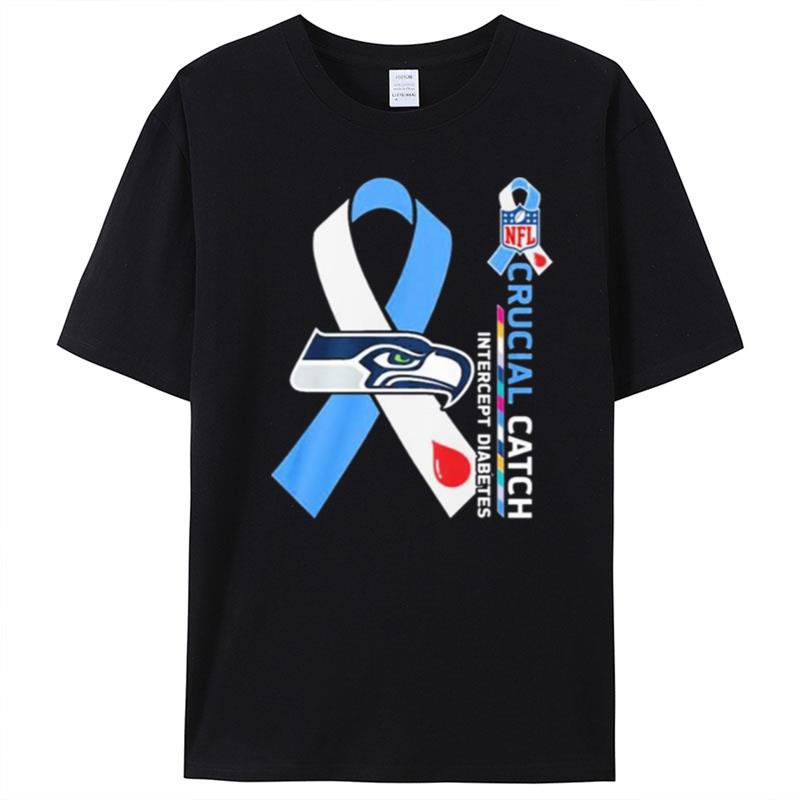 NFL Seattle Seahawks Crucial Catch Intercept Diabetes T-Shirt Unisex