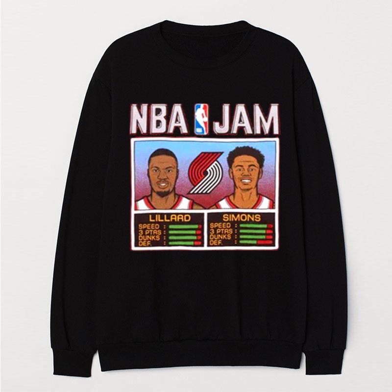 Nba Jam Portland Trail Blazers Lillard And Simons T-Shirt Unisex