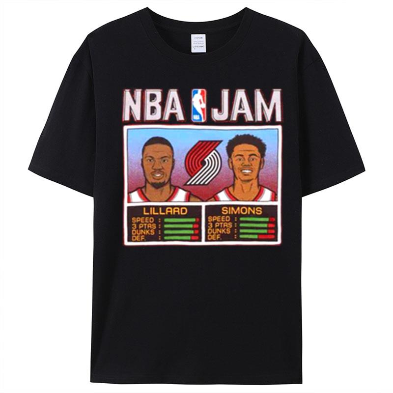 Nba Jam Portland Trail Blazers Lillard And Simons T-Shirt Unisex