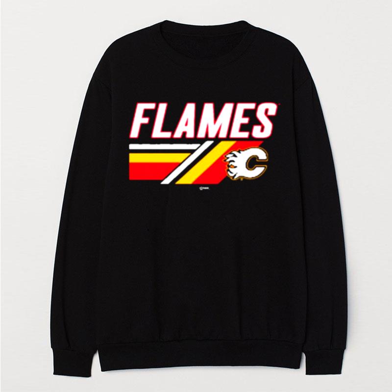 Nhl Calgary Flames Logo Black Team Jersey Inspired T-Shirt Unisex