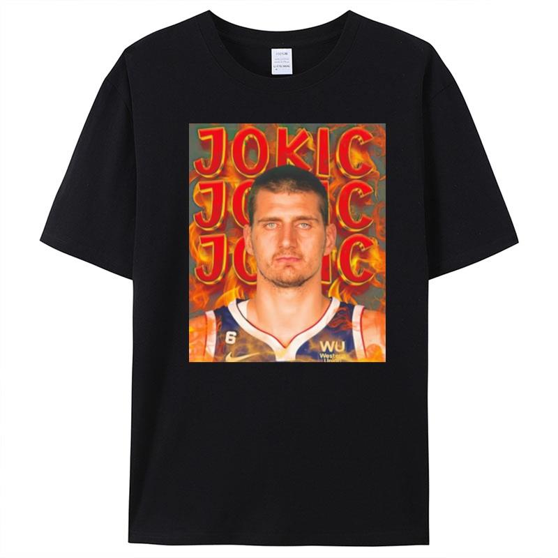 Nikola Jokic Fire Photo T-Shirt Unisex