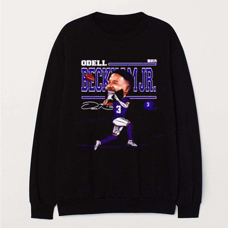 Odell Beckham Jr. Baltimore Cartoon Signature T-Shirt Unisex