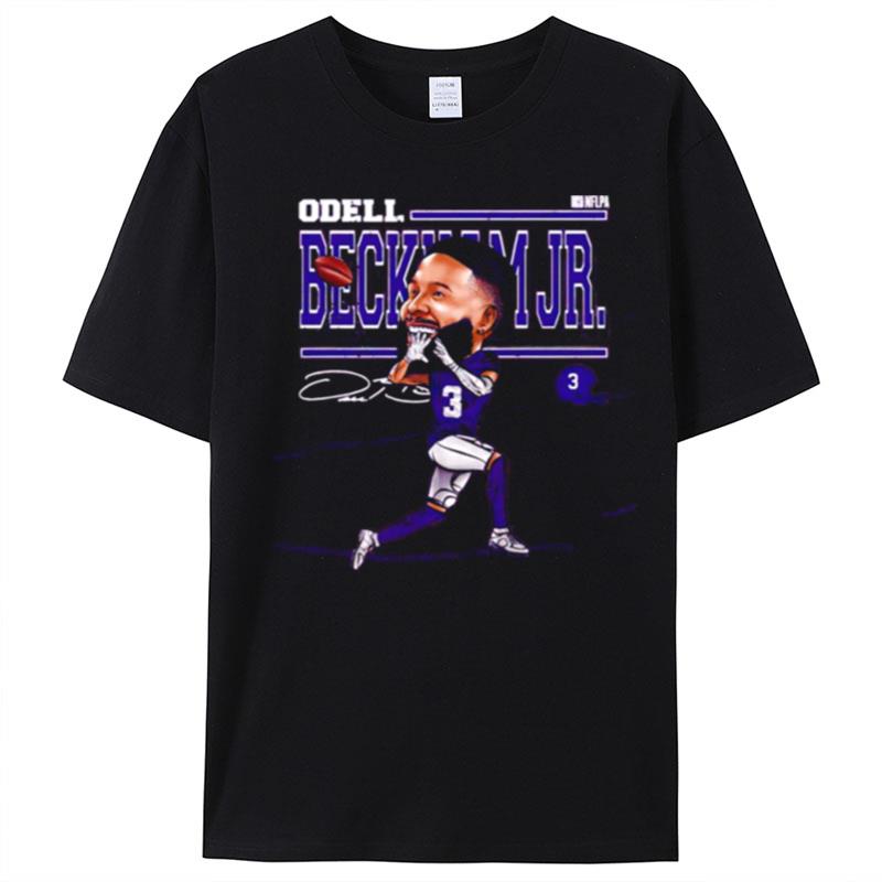 Odell Beckham Jr. Baltimore Cartoon Signature T-Shirt Unisex