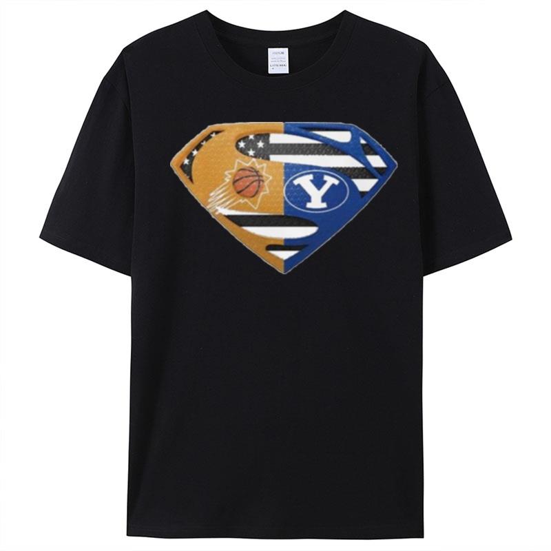 Original Phoenix Suns Byu Cougars Superman Logo Us Flag T-Shirt Unisex