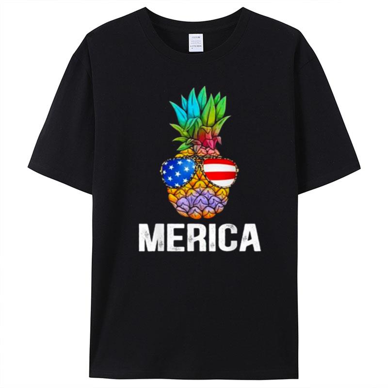 Patriotic Pineapple 4Th Of July America Usa Flag T-Shirt Unisex