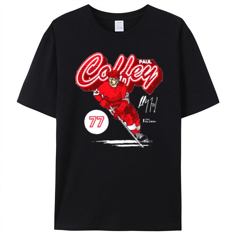 Paul Coffey Detroit Red Wings Retro Script Signature T-Shirt Unisex