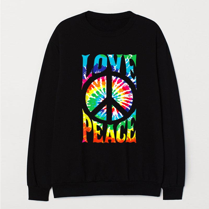 Peace Sign Love 60S 70S Tie Dye Hippie Costume T-Shirt Unisex