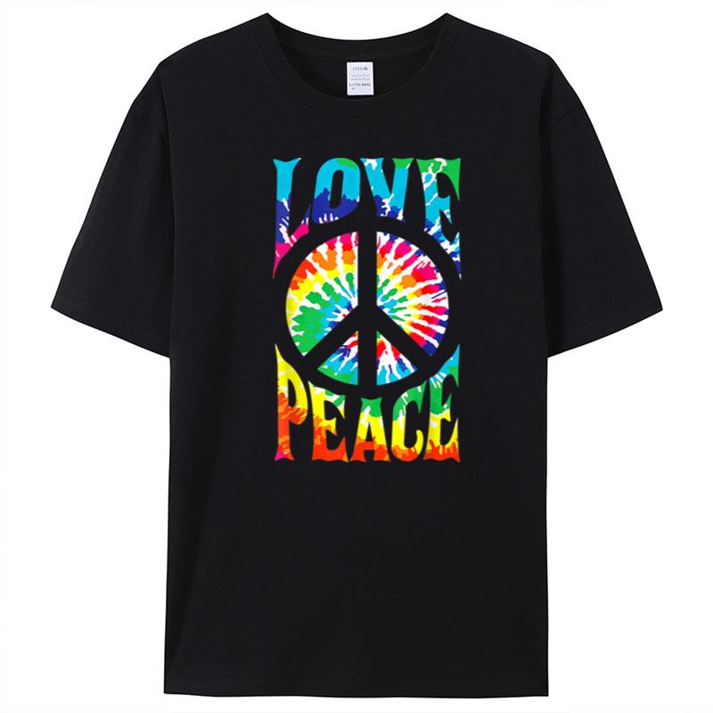 Peace Sign Love 60S 70S Tie Dye Hippie Costume T-Shirt Unisex