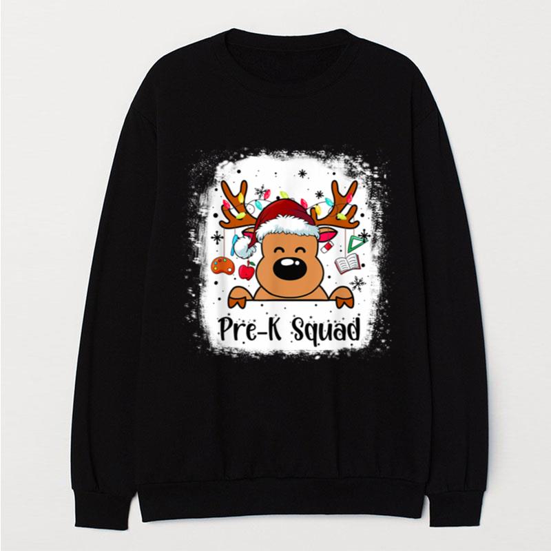 Pre K Teacher Squad Reindeer Funny Teacher Christmas Xmas T-Shirt Unisex