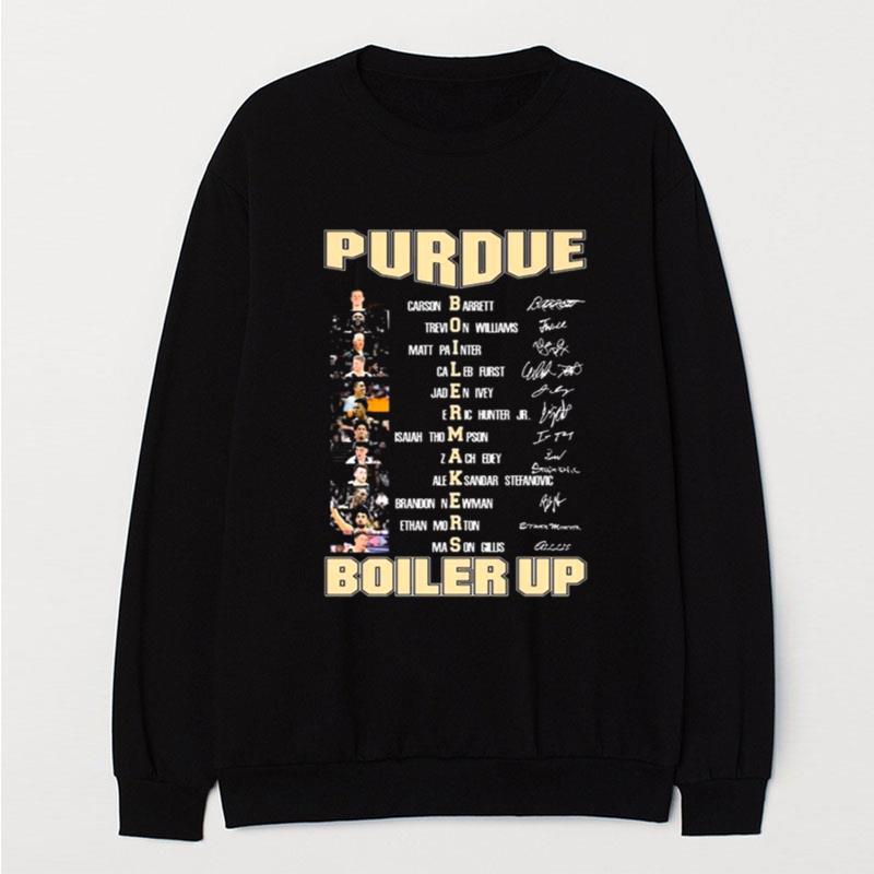 Purdue Boilermakers Boiler Up Carson Barrett Trevion Williams Matt Painter Signature T-Shirt Unisex