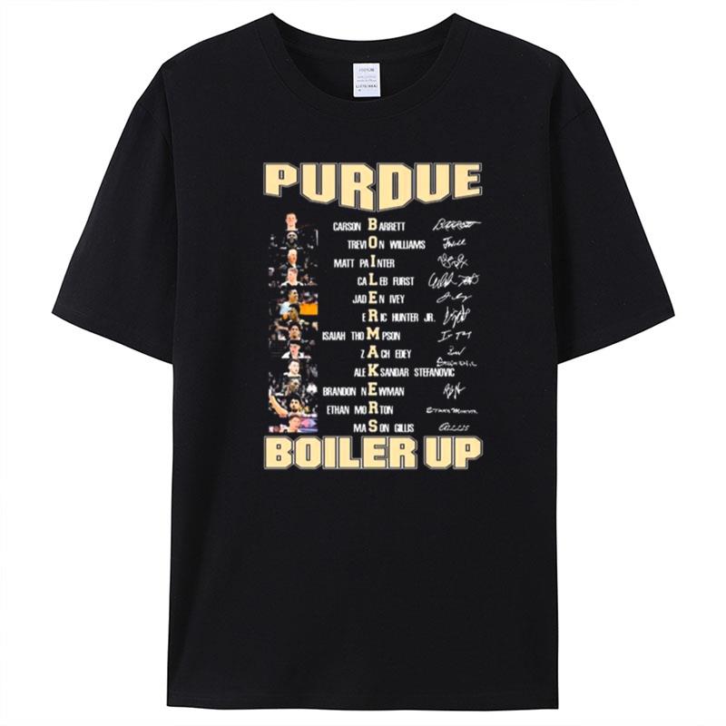 Purdue Boilermakers Boiler Up Carson Barrett Trevion Williams Matt Painter Signature T-Shirt Unisex