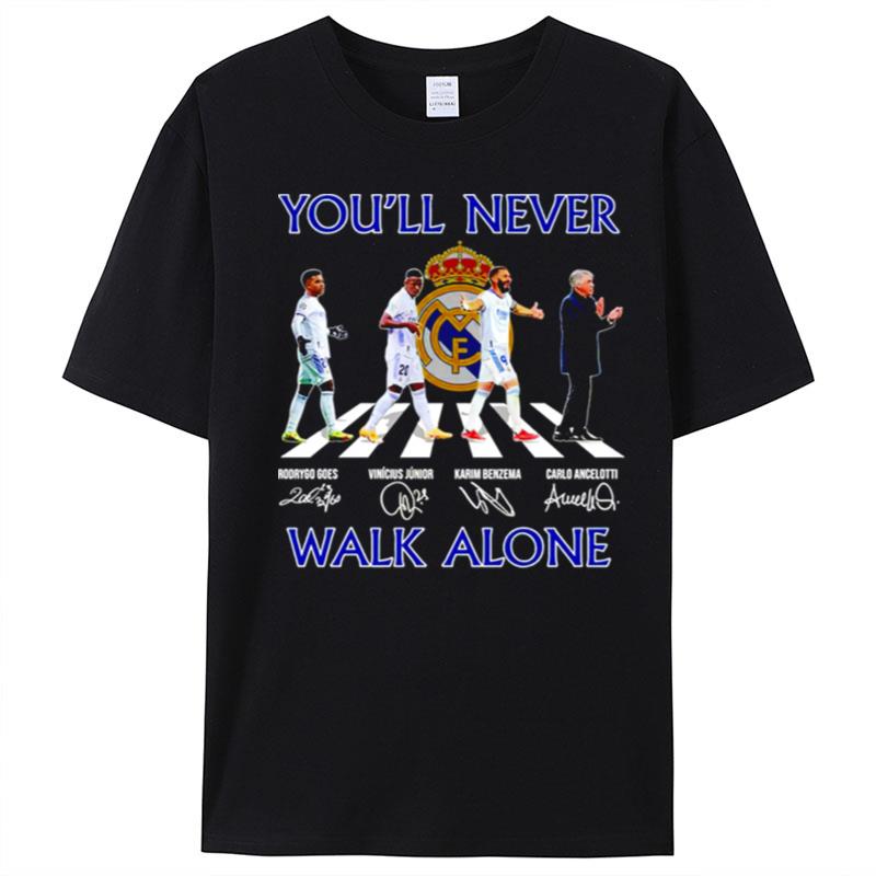 Real Madrid You'll Never Walk Alone Abbey Road Signatures T-Shirt Unisex