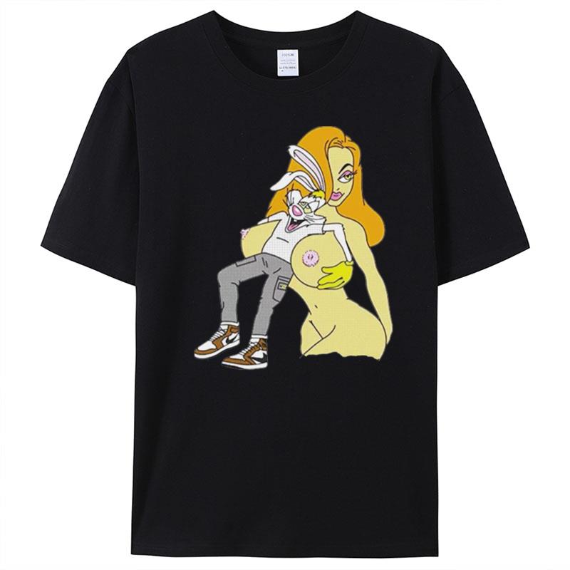 Roger Rabbit Hug Jessica Rabbit Boobs T-Shirt Unisex