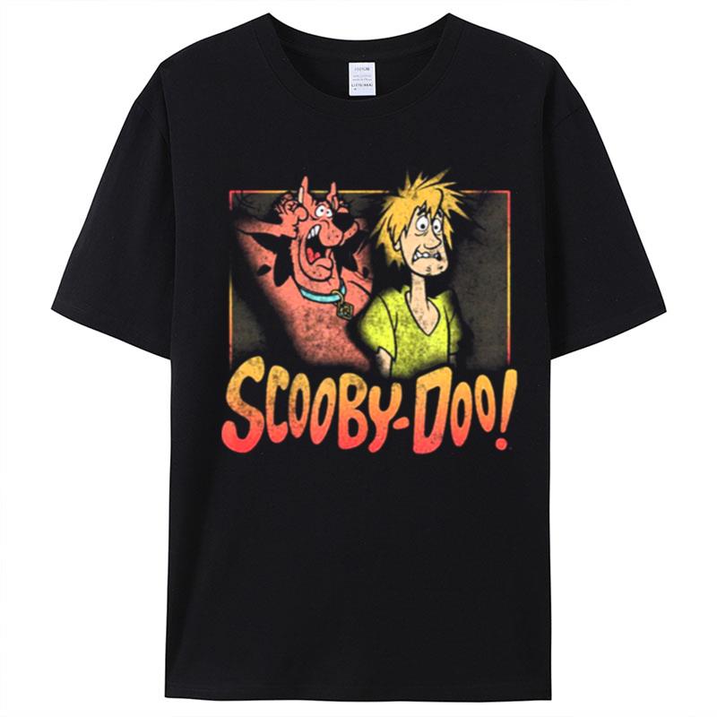 Scared Shaggy & Scooby Vintage Fright Poster Scooby Doo T-Shirt Unisex